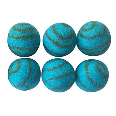 Imagem de Pet Pizazz 100% lã gato furão bola pequena brinquedo para cães pacote com 6