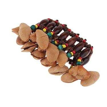Imagem de Pulseira de sino de pulso de madeira acessório de percussão de desempenho de tambor africano