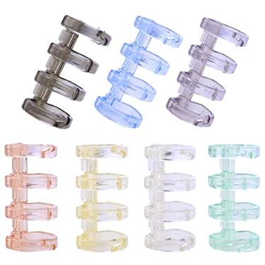Imagem de WYBG Pacote com 7 anéis de encadernação de folhas soltas multicoloridos com 4 furos para encadernação de colunas, pentes, argolas para fichário para diário de anotações, álbum de fotos, artigos de papelaria, material escolar
