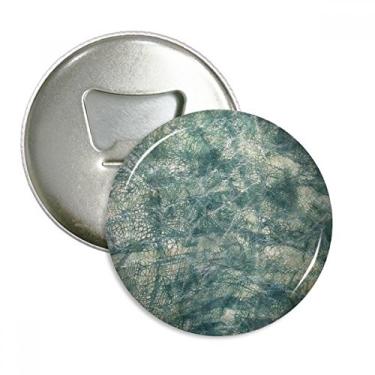 Imagem de Abridor de garrafas de couro azul escuro com textura de pele e ímã de geladeira emblema multifuncional