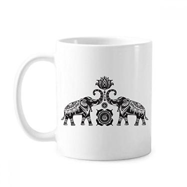 Imagem de Pintura Elefante Amigo Duas canecas Felizes Cerâmica Café Porcelana Utensílios de Mesa
