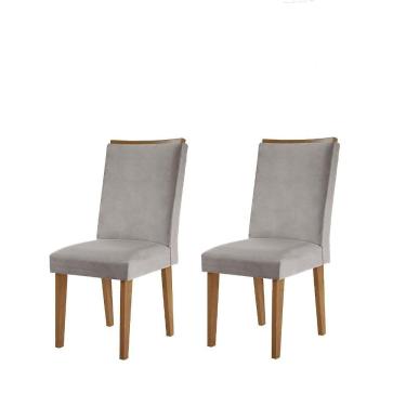 Imagem de Conjunto com 2 Cadeiras Lunara Veludo Grafite Rufato