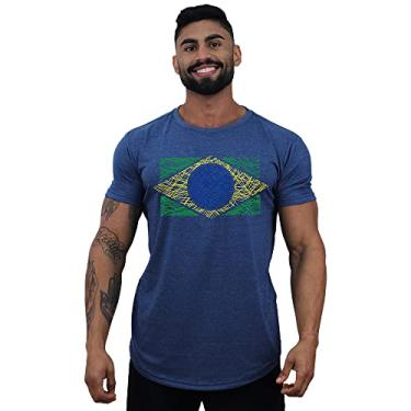 Imagem de Camiseta Masculina LongLine MXD Conceito Slim Brasil Número 10 Brandeira (GG, Opção 40)
