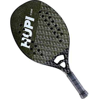 Imagem de Raquete Beach Tennis Hupi Net Ultra Pro Carbon Kevlar com Bolsa, Cor: Preto