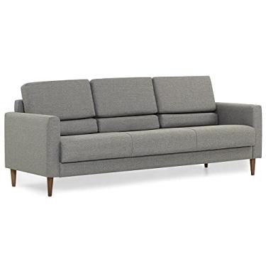 Imagem de Sofá Grande 3 Lugares Herval Spirit, Desmontável em Linho Grafite, 202 cm