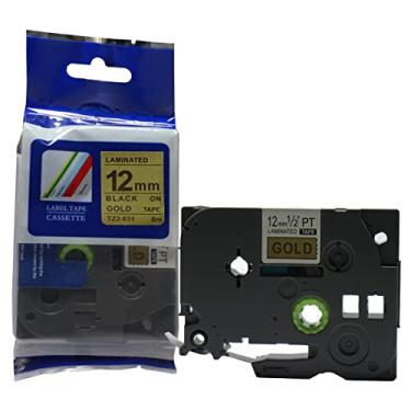 Imagem de Fita Refil Compatível TZ-831 Tze-831 Dourada 12mm para Rotulador Brother PT-H105 PT-H110 PT-D200 PT-D210 PT-D400 PT-D410 PT-D600 PT-D610BT PT-P300BT P-Touch Cube