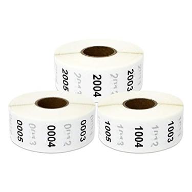 Imagem de Adesivo redondo OfficeSmartLabels com números consecutivos 10000 1 x 1 polegada (pais), 0001 - 3000, 3 Rolls