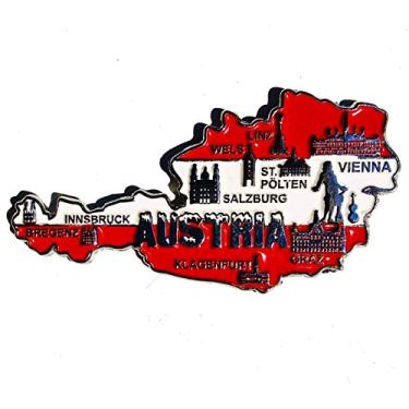 Imagem de Imã Austria – Imã Mapa Austria Bandeira Cidades Símbolos - Mapa Mundi Magnético - Imã Geladeira Austria