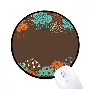 Imagem de Guarda-chuva nuvem estampa meteorológica mouse pad desktop escritório tapete redondo para computador