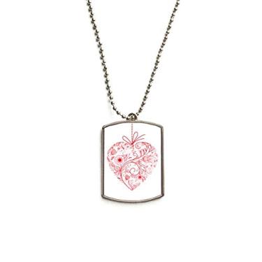 Imagem de Colar de animais de estimação com pingente de corrente de aço inoxidável vermelho para Dia dos Namorados