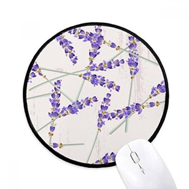 Imagem de Tapete redondo para decoração de pintura de plantas de lavanda para escritório
