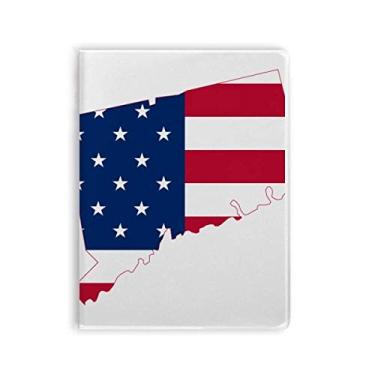 Imagem de Diário de capa macia Connectic USA Mapa de estrelas em formato de bandeira em forma de bandeira