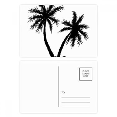 Imagem de Conjunto de cartão postal de aniversário com desenho de árvore de coco de praia