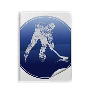 Imagem de Caderno de inverno para patinação e hóquei no gelo em aquarela, capa de chiclete, diário de capa macia