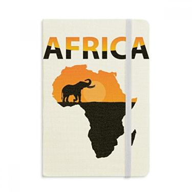 Imagem de Mapa da África Savanna Elephant Wildlife Caderno de tecido capa dura Diário Clássico A5