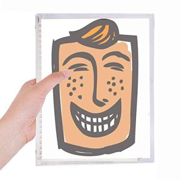 Imagem de Laugh Caderno abstrato com desenho de rosto feliz folha solta diário recarregável artigos de papelaria