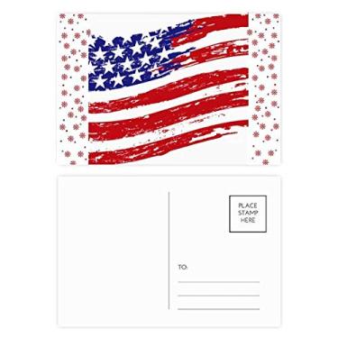 Imagem de Cartão postal de Natal com a bandeira do país da América Específica de Estrelas e Listras Cartão postal de Bênção