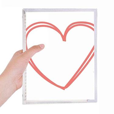 Imagem de Caderno diário de folhas soltas para dia dos namorados com coração e linhas duplas