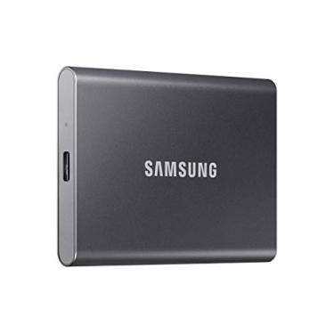 Imagem de SAMSUNG SSD T7 Unidade de estado sólido externa portátil 1TB, até 1050MB/s, USB 3.2 Gen 2, armazenamento confiável para jogos, estudantes, profissionais, MU-PC1T0T/AM, cinza