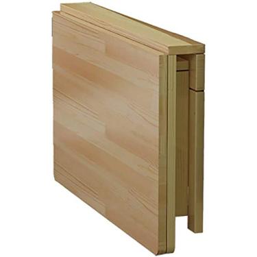 Imagem de Mesa de jantar dobrável para computador, mesa de jantar, mesa lateral de madeira, mesa de pendurar na parede, cor de madeira, pendurada, folha, cama, acampamento, interior (tamanho : 100 60 cm)-7050 cm Atualização