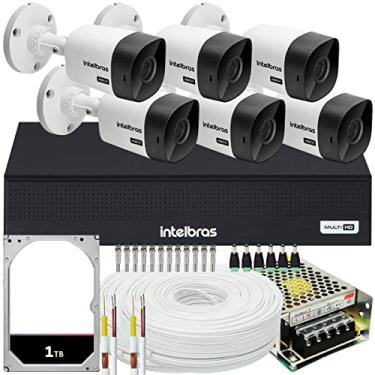 Imagem de Kit Cftv Monitoramento 6 Câmeras Intelbras 1008 1t 200m Cabo