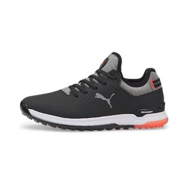 Imagem de PUMA Sapato de golfe feminino Proadapt Alphacat, Puma Preto/Prata Puma/Coral Quente, 10