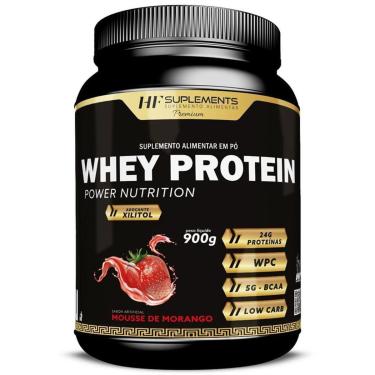 Imagem de WHEY PROTEIN POWER NUTRITION MOUSSE DE MORANGO 900G HF SUPLEMENTS-Unissex