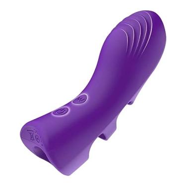 Imagem de Vibrador Dedo Discreto Massageador Sexual para Mulheres Estimulador do Clitóris Brinquedos Sexuais Adultos Masturbação Feminina 10 Velocidades (Roxo)
