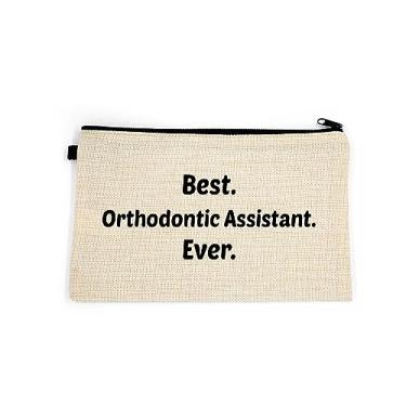 Imagem de Bolsa de maquiagem de assistente ortodôntico, presente para assistente ortodôntico, melhor assistente ortodôntico de todos os tempos, bolsa de higiene pessoal, para ela, bolsa de maquiagem para mulheres, bolsa de , Branco