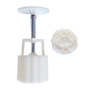 Imagem de Stebcece Molde de bolo da lua 50g estilo chinês Mooncake molde chinês tradicional meados do outono ferramenta de decoração de festival leve