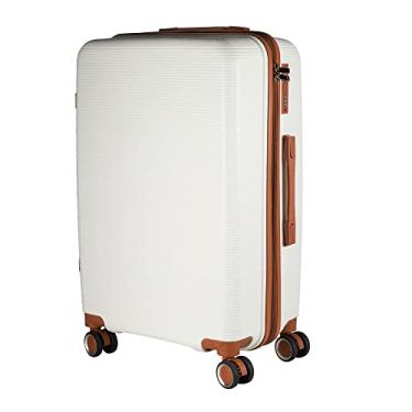 Imagem de Mala Média Capacidade 23kg Polipropileno Maldivas Norte (BRANCA E MARROM)