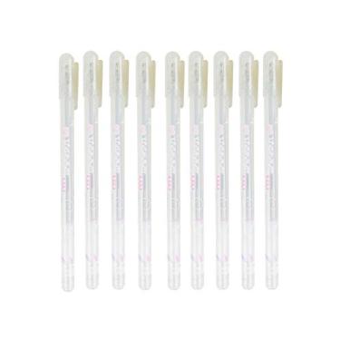 Imagem de newrong 9 peças de tinta marcador metálico multicolorida livro de convidados permanente marcador de papel de casamento tinta prata 9 canetas