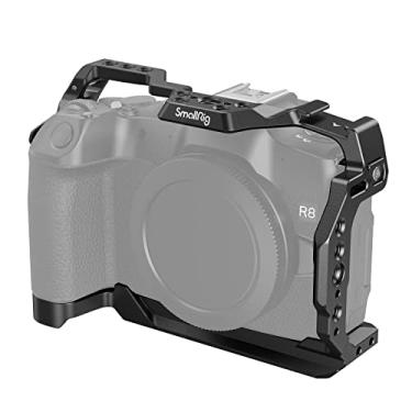 Imagem de SmallRig Gaiola para Canon R8, gaiola de câmera para EOS R8 com orifícios roscados 1/4-20, 3/8"-16 furos de localização para ARRI, sapata fria incluída, porta QD e trilho NATO - 4212