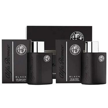 Imagem de Kit Alfa Romeo Black (Perfume 75 ml + After Shave Lotion 75 ml)