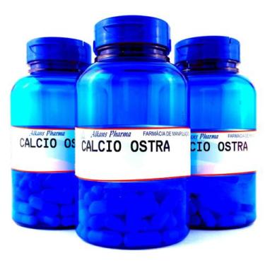 Imagem de Combo 3 Potes De Cálcio De Ostras Vitamina D 180 Cápsulas - Alk