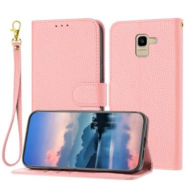 Imagem de Capa Carteira Wallet Case Compatible with Samsung Galaxy A8 2018/A5 2018/A530 for Women and Men,Flip Leather Cover with Card Holder, Shockproof TPU Inner Shell Phone Cover & Kickstand (Size : Pink)