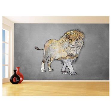 Imagem de Papel De Parede Animais Pop Art Leão Rei Selva 3,5M Pxa47