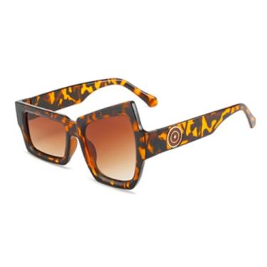 Imagem de Óculos de sol assimétricos femininos, óculos de sol vintage para homens, anti-reflexo, proteção uv, c6 leopardo, tamanho único