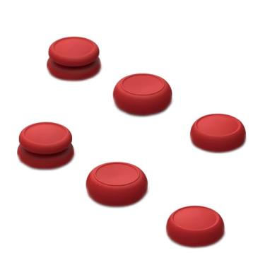 Imagem de Skull & Co. Skin, CQC e FPS Conjunto de pegadores de polegar com tampa analógica para controle Nintendo Switch e Switch OLED Joy-con – Mario Vermelho, 3 pares (6 peças)