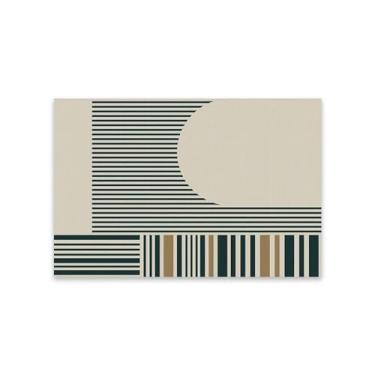 Imagem de Tapete para sala de estar listrado quarto grande área decoração para casa preto branco curto fluff mat, qh364, qd, 100x200cm