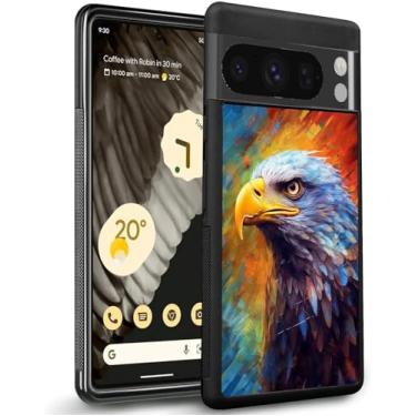 Imagem de Capa de telefone para Google Pixel 8 8 Pro 7 7 Pro 6 6a 6 Pro 5 5a 4 4a 4XL 3 3 XL 2 2 XL 4G/5G com design Flamingo-aa472 moldura preta de borracha fina à prova de choque/948 (Color : Designer EagleA