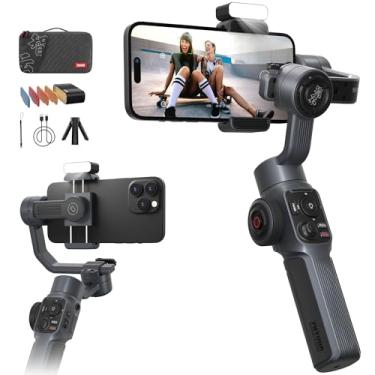 Imagem de Zhiyun Combo estabilizador de cardan liso 5, Cardan portátil de 3 eixos para smartphone com tripé de aderência Vlog luz de preenchimento de LED para iPhone Android FiLMiC Pro