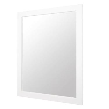 Imagem de Espelho Decorativo Para Quarto Sala Hall Lavabo 33X43 CM Imagem Nítida Usar em Penteadeira Salão de Beleza e Banheiro (Branco)