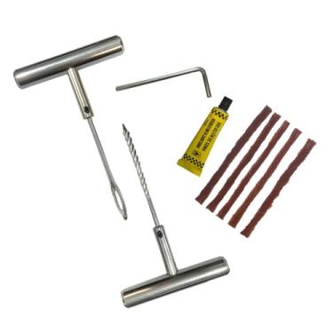 Imagem de Kit Para Reparo Conserto De Pneu Furado 9 Em 1 Sem Câmara Para Moto