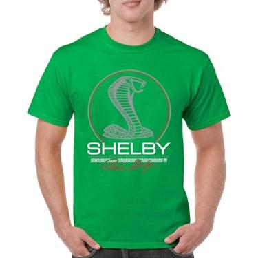 Imagem de Camiseta masculina Shelby Cobra Legendary Racing Performance American Classic Muscle Car GT500 GT Powered by Ford, Verde, GG