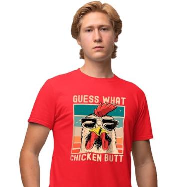 Imagem de Camisa Camiseta Genuine Grit Masculina Estampada Algodão 30.1 Guess What Chicken Butt - G - Vermelho