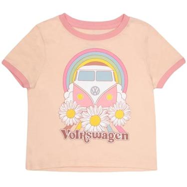 Imagem de Isaac Morris Limited Camiseta Volkswagen Van Girls manga curta Ringer Volkswagen Retro Cars camiseta de manga curta para meninas, Pêssego, 4
