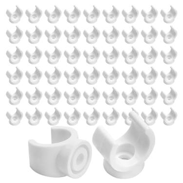 Imagem de YEUIKERR 200 peças de 1/2 polegada PEX Clip de grampo de tubo PEX de 16 mm, tubo de suporte PEX, soquete de suporte de tubo de água de PVC, ferramentas de grampo de tubo de plástico U-Hook, branco