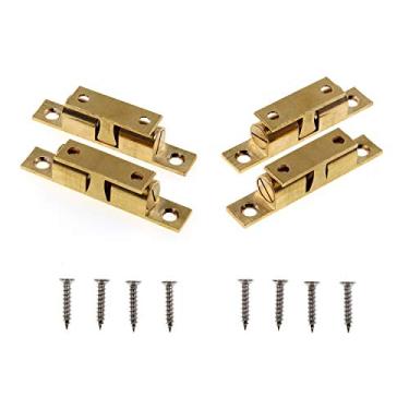 Imagem de ULIFESTAR Ferragens magnéticas de latão sólido para trava de porta de armário, fechamentos de guarda-roupa, ímãs, móveis, trailer, fecho de porta, tensão esférica, pacote com 4 (60 mm/2,4")