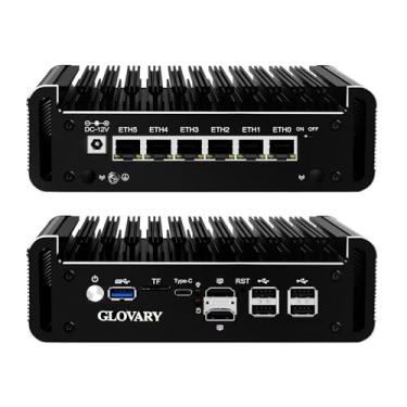 Imagem de Glovary Firewall Mini PC Quad Core N100, DDR5 8GB RAM 128GB NVMe SSD, 6 x 2,5 GbE i226V LAN Fanless Hardware de computador, Micro Firewall, AES-NI, OPNsense, porta TypeC, slot para cartão TF